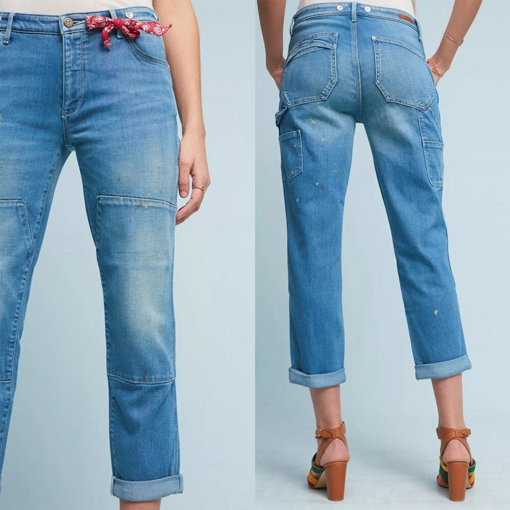 Anthropologie Pilcro Carpenter Mid-Rise Relaxed Jeans Sz 28